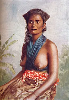 Ethnicity Prints: A woman of Fiji in native dress, 1902. Artist: Josiah Martin