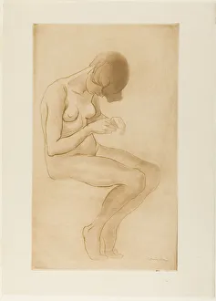 Steinlen Th And Xe9 Prints: Woman Fixing Her Nails, 883. Creator: Theophile Alexandre Steinlen
