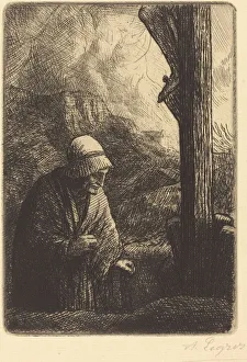 Woman at the Foot of the Cross (Femme au calvaire). Creator: Alphonse Legros Woman at the Foot of the Cross (Femme au calvaire). Creator: Alphonse Legros