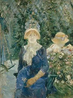 Berthe Manet Gallery: Woman in a Garden, 1882 / 83. Creator: Berthe Morisot