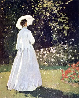 Woman in the Garden, Sainte Adresse, detail, 1867. Artist: Claude Monet