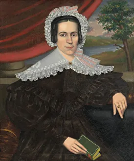Es Field Prints: Woman with a Green Book (Louisa Gallond Cook), 1838. Creator: Erastus Salisbury Field