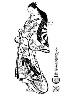 A Woman with Her Hair Down, 1700s. Artist: Ando Kaigetsudo