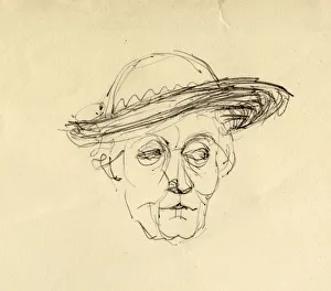 Shirley Jane Prints: Woman in hat, 1953. Creator: Shirley Markham