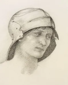 Woman in hat, detail from a sketchbook, c1880s. Creator: Sir Edward Burne-Jones (1833-98)