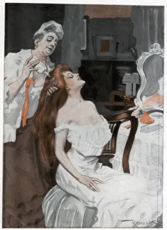 Grooming Prints: Woman having her hair done, late 19th-early 20th century
