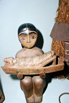 Woman holding Cradle, Salish Tribe, Pacific Northwest Coast Indian Woman holding Cradle, Salish Tribe, Pacific Northwest Coast Indian