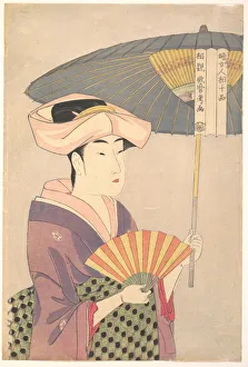 Kitagawa 1753 1806 Prints: Woman Holding Up a Parasol, from the series Ten Types in the Physiognomic Study of Women