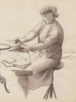Woman ironing, 1951. Creator: Shirley Markham