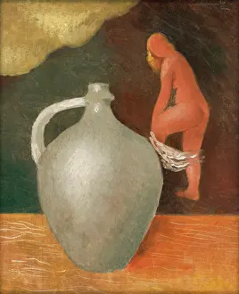 Female Nude Prints: Woman with Jar, around 1936. Creator: Mikulas Galanda