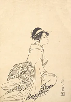 A Woman Kneeling. Creator: Chokosai Eisho
