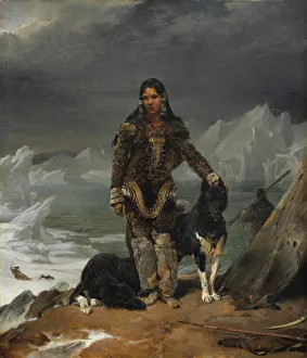 A Woman from the Land of Eskimos, 1826. Creator: Leon Cogniet (French, 1794-1880)