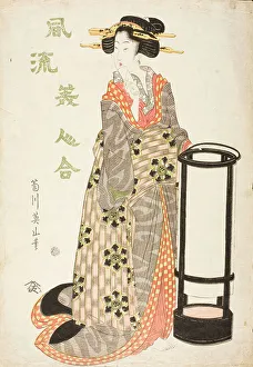 Distraction Prints: Woman by a Lantern, 1810s. Creator: Kikugawa Eizan