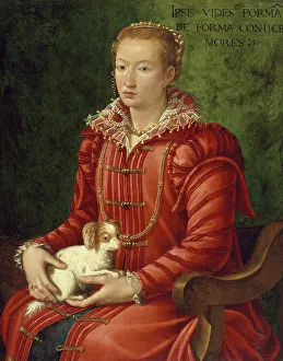 Lapdog Prints: Woman with a Lap Dog, c1575-1600. Creator: Unknown