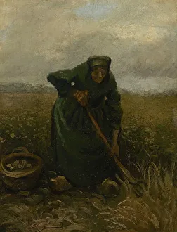 Potatoes Prints: Woman Lifting Potatoes, 1885. Creator: Gogh, Vincent, van (1853-1890)