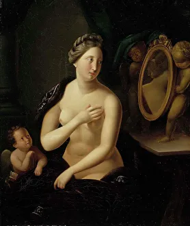 Berndt Godenhjelm Prints: Woman looking in a mirror. Creator: Berndt Godenhjelm