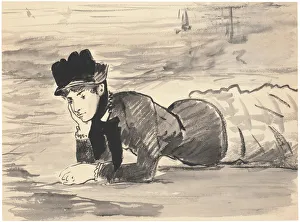 Woman Lying on the Beach. Annabel Lee, ca 1881. Artist: Manet, Edouard (1832-1883)