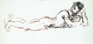 Francis Picabia Prints: Woman Lying On Her Belly, c1920. Creator: Francis Picabia