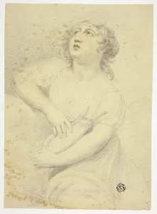 Wilde Prints: Woman with Lyre, c. 1816. Creator: Samuel de Wilde