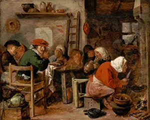 Kitchen Prints: A Woman Making Pancakes, 1630. Creator: Adriaen Brouwer