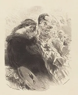 Nanteuil Celestin Prints: The Woman Behind the Mask, 1830s. Creator: Célestin Nanteuil