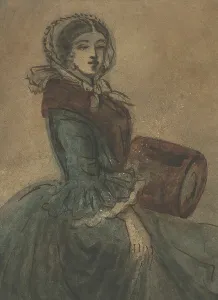Guys Constantinus Prints: Woman with a Muff, c. 1860–1864 (?). Creator: Constantin Guys
