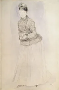Woman with a Muff, c1883-c1884. Artist: Pierre-Auguste Renoir