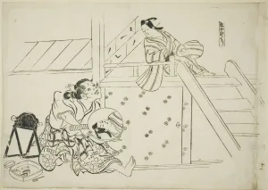 Comb Prints: A Woman Nomori (Onna Nomori), no. 11 from a series of 12 prints depicting parodies