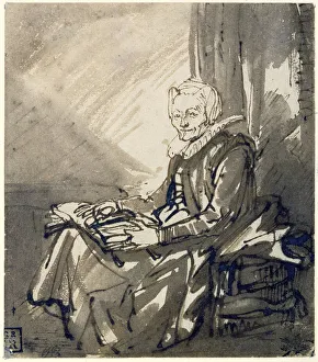 Woman with an Open Book on her Lap, ca 1639. Artist: Rembrandt van Rhijn (1606-1669)