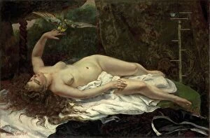 Gustave Courbet Collection: Woman with a Parrot, 1866. Creator: Gustave Courbet