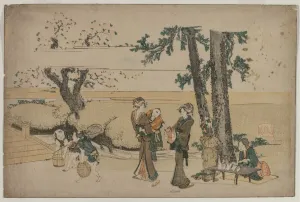 1615 1868 Prints: Woman Passing a Roadside Shop Near Oji, early 1800s. Creator: Katsushika Hokusai (Japanese