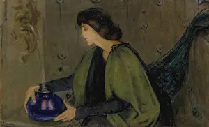 Woman and Peacock, ca. 1900. Creator: Alice Pike Barney