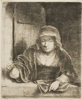 Woman with the Pear, 1651. Creator: Ferdinand Bol