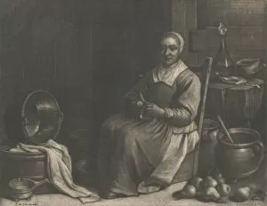 Peeling Gallery: A Woman Peeling Pears, mid-17th century. Creator: Wallerant Vaillant