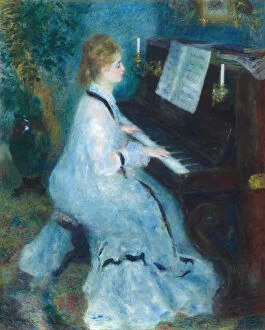 Piano Player Gallery: Woman at the Piano, 1875 / 76. Creator: Pierre-Auguste Renoir