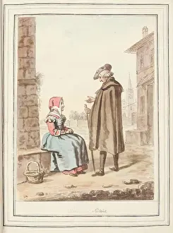 1776 Prints: Woman of Pistoia, leaf from A Collection of Dresses by David Allan Mostly from Nature