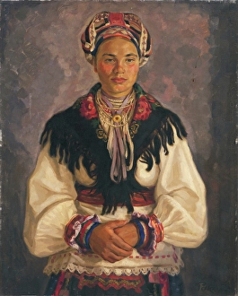 Folk Life Prints: Woman from Pohronie in Mourning, 1933. Creator: Stefan Polkorab
