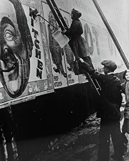 England United Kingdom Prints: Woman bill poster, England, between c1915 and c1920. Creator: Bain News Service