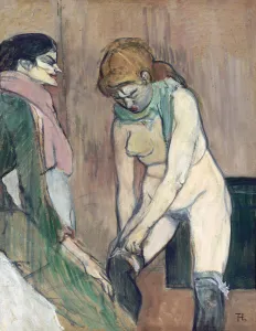 Brothel Gallery: Woman Pulling up her Stockings