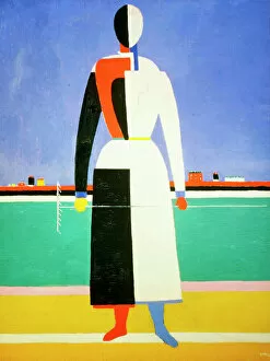 Abstract Collection: Woman with a Rake, 1928-1932. Artist: Kazimir Malevich