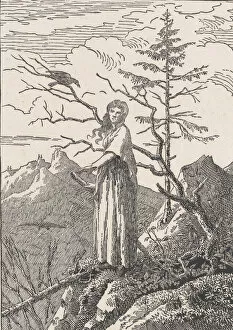 Woman with a Raven (Die Frau mit dem Raben am Abgrund), probably 1803