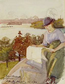 Woman Reading, 1913. Creator: Albert Gebhard