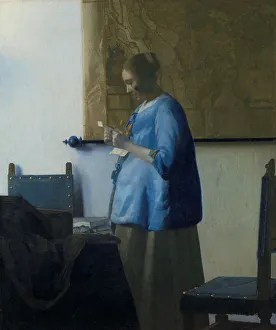 Class Prints: Woman Reading a Letter, c.1663. Creator: Jan Vermeer