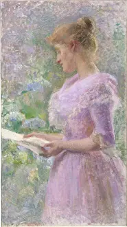 Fair Prints: Woman Reading a Letter in the Garden, c1895. Creator: Marie Bertuch