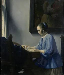 Forgery Prints: Woman reading music, 1935-1940. Creator: Han van Meegeren