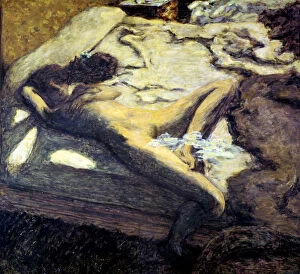 Messy Gallery: Woman Reclining on a Bed, or The Indolent Woman, 1899. Artist: Pierre Bonnard