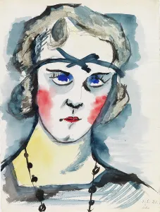 1921 Prints: Woman with Red Cheeks, 1921. Creator: Sulho Sipila