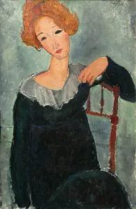 Modigliani Prints: Woman with Red Hair, 1917. Creator: Amadeo Modigliani