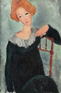 Modigliani Prints: Woman with Red Hair, 1917. Creator: Modigliani, Amedeo (1884-1920)