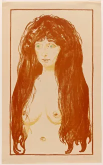 Munch Edvard Prints: Woman with Red Hair and Green Eyes. The Sin, 1902. Creator: Edvard Munch